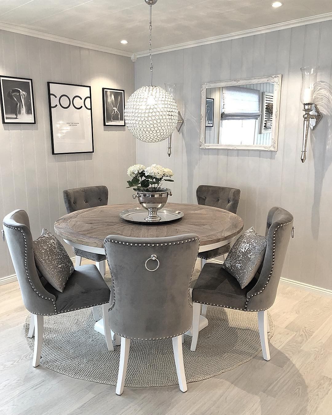 Round Marble Dining Table With 4 Knocker Back Chairs Set - 130cm Heavy