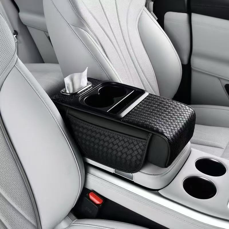 🤪New Design✨️😋**New Design Auto Center Console Armrest Cushion 2 Cups Holder** *3 in 1 multipurpose* 
 *Universal car armrest pad* 
 *Upgraded pad with side storage organizer* 
 *High quality* 
 *Co