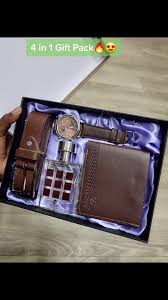 4 in 1 LUXURY Men's Gift Pack: Belt, Wallet, Watch, Perfume