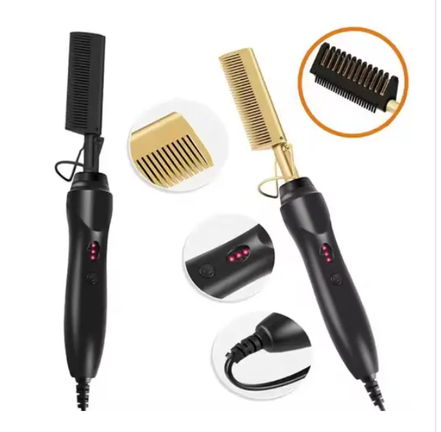 Professional Electric Hot Comb Hair Straightener & curling comb- Hair styling hot comb