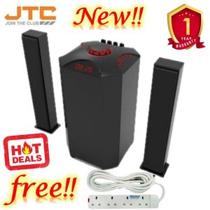 JTC j-801 Pro 2.1CH X-Bass Home Theatre System with Remote Control Bluetooth Woofer Speaker System One Year Warranty Black 12000w PMPO + FREE 4 WAY EXTENSION