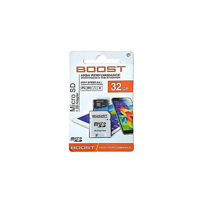 Memory Card- 32GB- Boost Micro Sd Plus UNIVERSAL ADAPTER