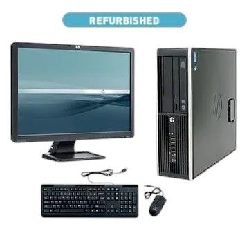 Complete Set with mouse and keyboard } Refurbished HP COMPAQ INTEL CORE I5-4GB RAM, 500GB HDD-3.0GHz Desktop computer + 19" Monitor-Black Black M