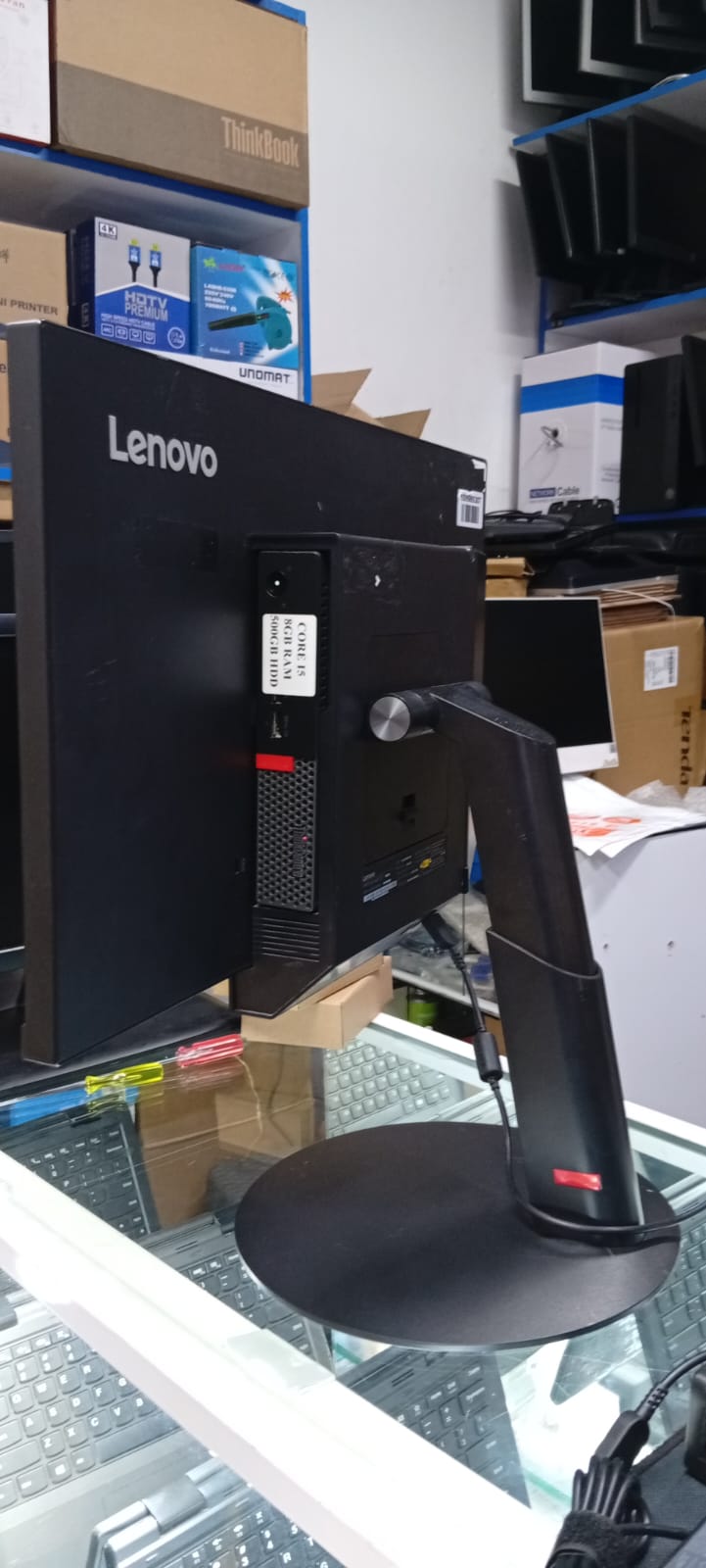 Refurbished Lenovo All In One 22" Edge to Edge Monitor Display Corei5 4GB RAM 256GB SSD Windows 11 Pro