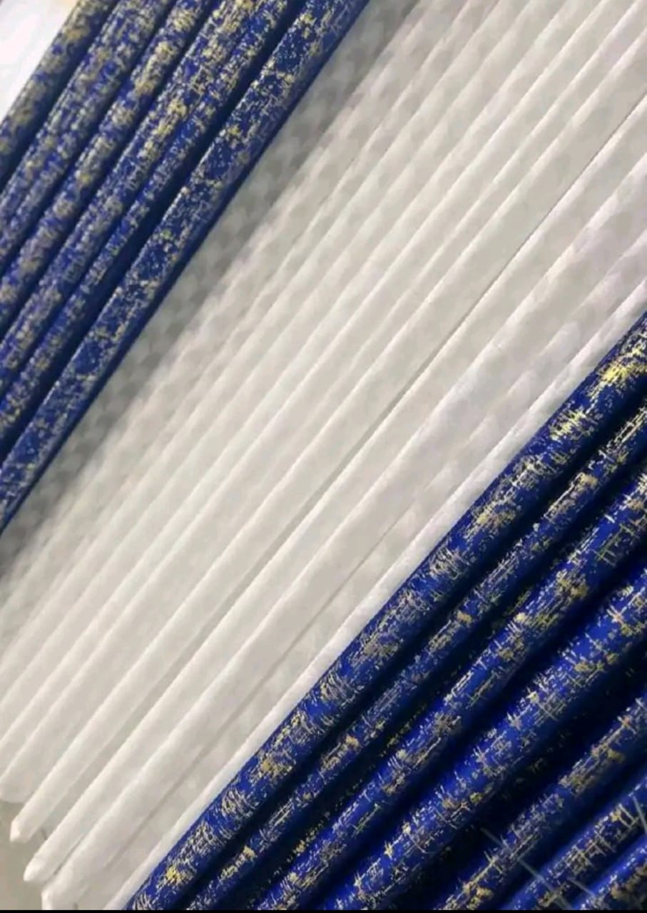 Clearance Offer!! Luxury Golden Blackout Curtains-3PCs curtains 1.5m Each +Sheer 3m