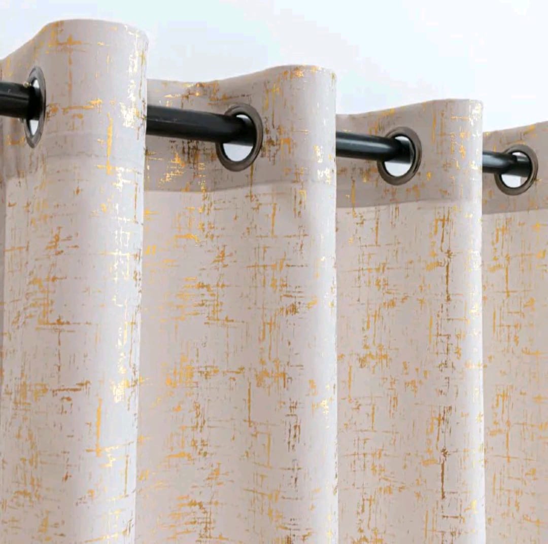 Clearance Offer!! Luxury Golden Blackout Curtains-3PCs curtains 1.5m Each +Sheer 3m