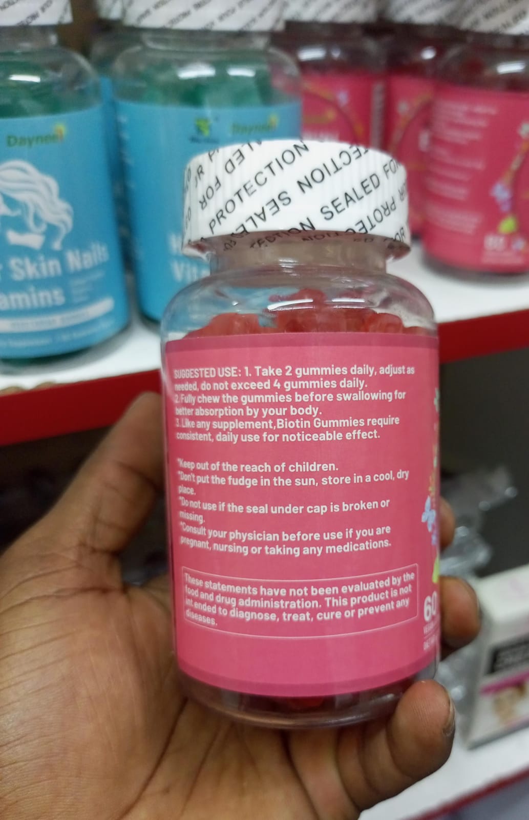 Biotin gummies with collagen,keratin and vitamin C supports healthier  hair,skin and nails