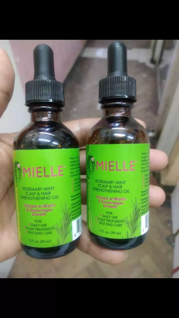 MIELLE Rosemary Mint Scalp and Hair Strengthening Oil infused with biotin and encourages growth mielle hair oil