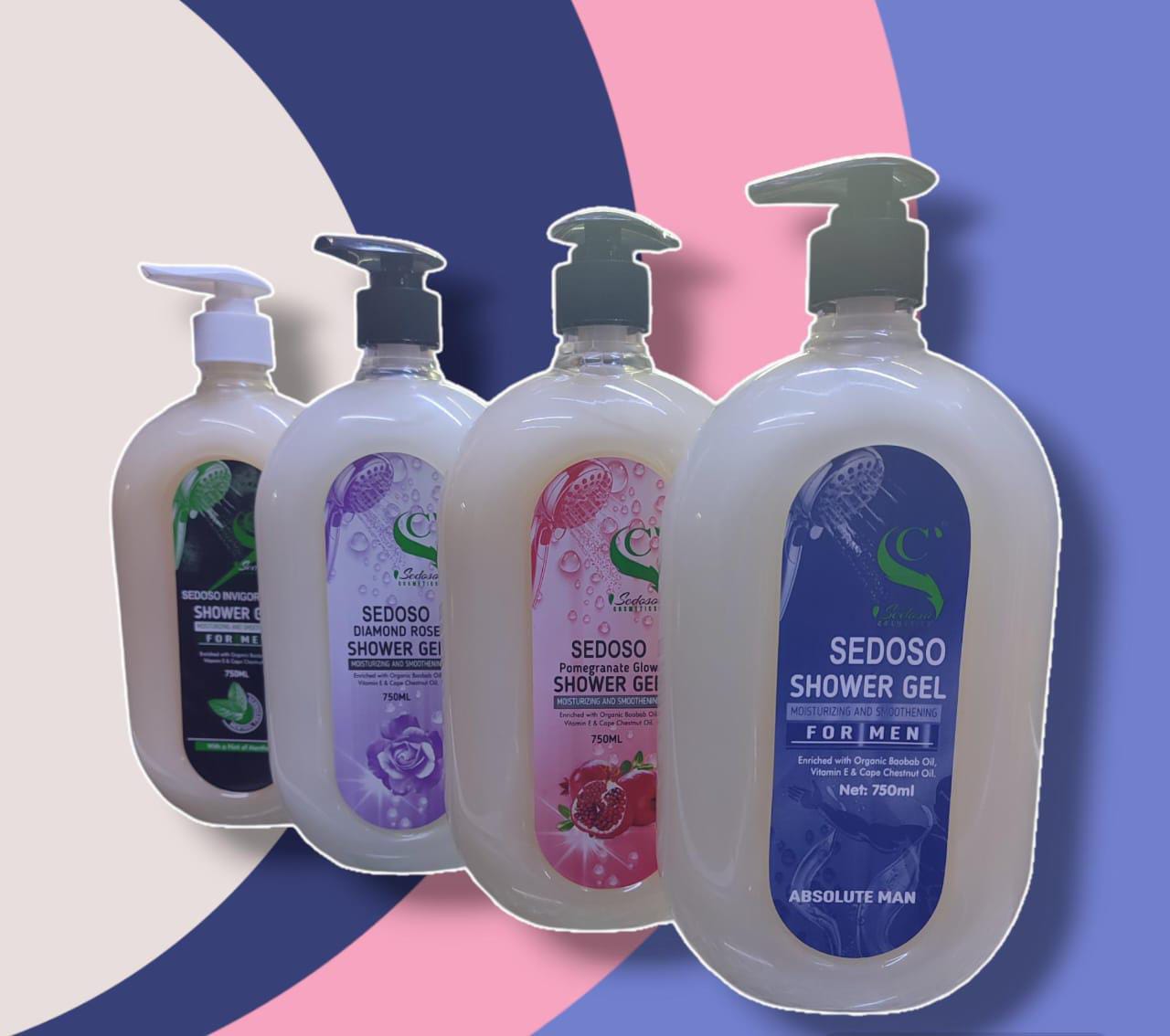 SEDOSO shower gel moisturizing and smoothening  shower gel enriched with  organic boobob oil,vitamin E and cape chestnut oil 750ml shower gel