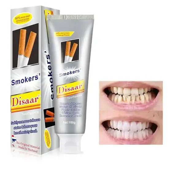Smoke stain remover toothpaste Disaar Smokers Toothpaste Stain Removal Gums Bleeding Smokers Tobacco Caffeine Drink Stained Teeth Whitening Fresh Breath Toothpaste