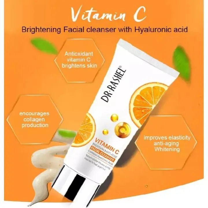 Dr. Rashel Vitamin C Facial Cleanser Hyaluronic Acid Deep Cleansing Face Wash Brighten Hydrate Nourish Skin Anti Wrinkle Anti Aging Restores Skins Natural Vibrance
