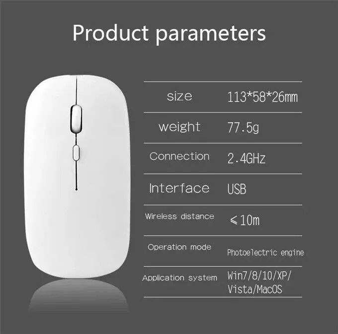 Wireless Mouse Bluetooth Rechargeable Mouse Wireless Computer Silent Mause Ergonomic Mini Mouse USB Optical Mice For PC laptop