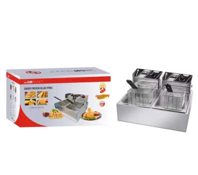 Double Electric Deep Fryer Stainless Steel French Fries Frying Machine