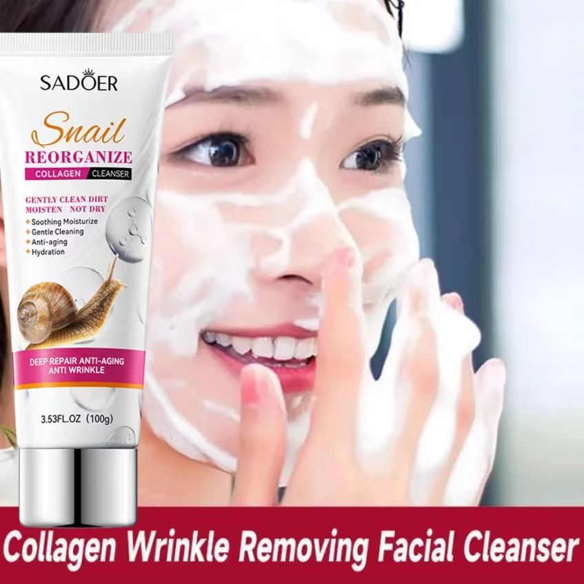 Snail Collagen Facial Cleanser Face Wash Foam Cleanser Moisturizing Firming Hydrating Beauty Face Skin Care Products