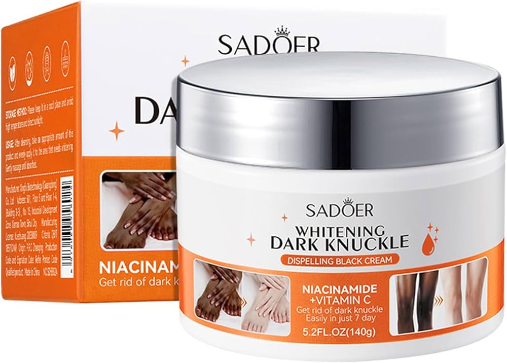 2 in 1Sadoer Dark Knuckle Whitening Cream + Serum Skin Body Bleaching For Dark Knees and Elbows,Moisturizing Strong Joint Whitening for Clavicle,Neck, Niacinamide Vitamin C Dark Spot Corrector Remover