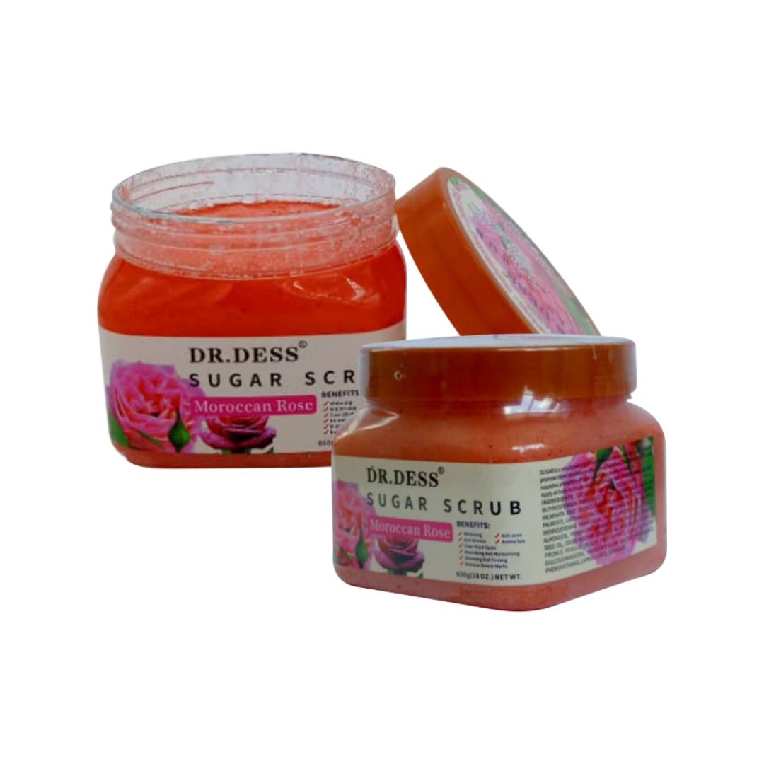DR.DESS Moroccan Rose Body Scrub Bath Brightening & Lightening Spa Scrub Exfoliating Sugar Scrub
