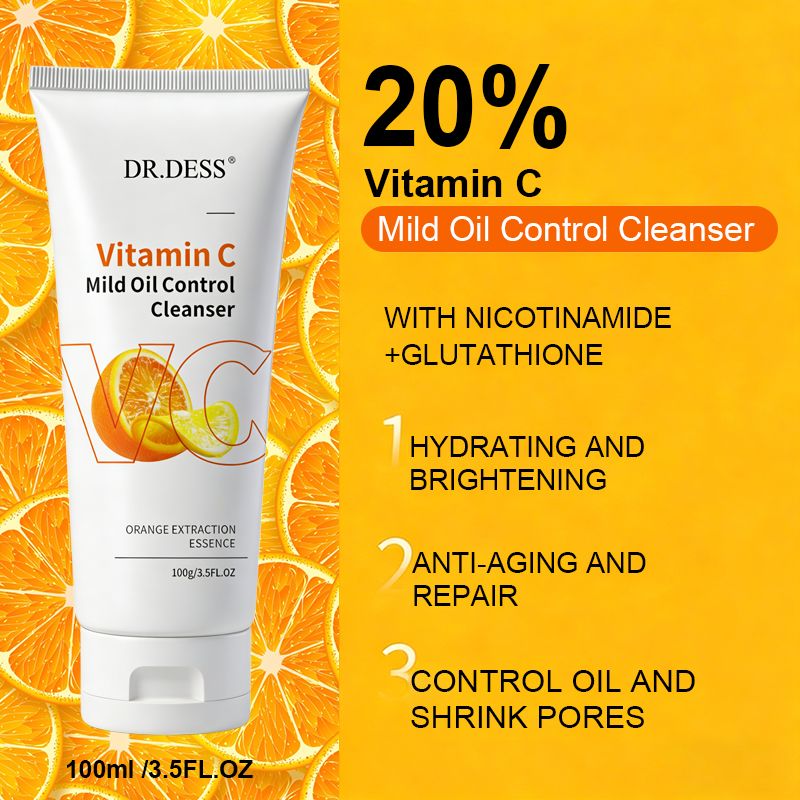DR.DESS VITAMIN C Face Wash Deep Cleansing Hydrating Anti-Aging Moisturizing Pore Care Sensitive Skin Brightening Cleanser