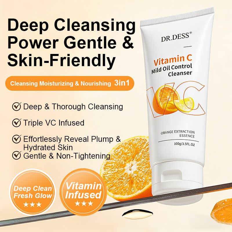 DR.DESS VITAMIN C Face Wash Deep Cleansing Hydrating Anti-Aging Moisturizing Pore Care Sensitive Skin Brightening Cleanser