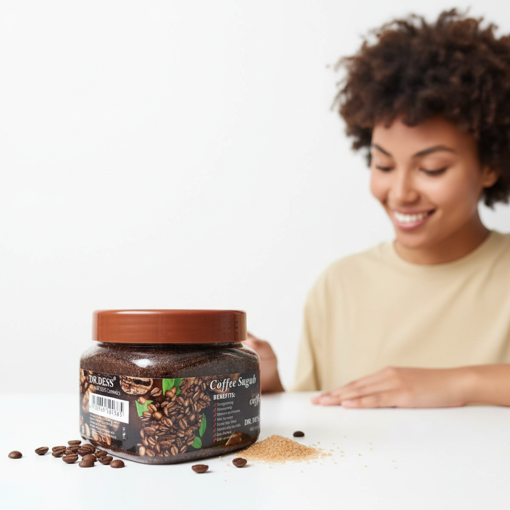 DR.DESS Coffee Sugar Scrub Bath Brightening  Spa Scrub Exfoliating Body Scrub 550g removes dead skin cells enhancing circulation, reducing  temporary appearance of cellulite, and decrease inflammation