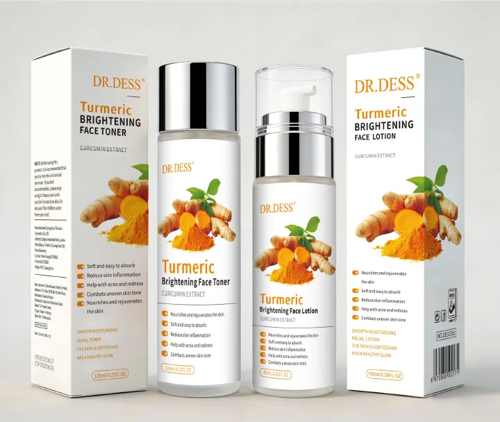DR.DESS  2 in 1 Turmeric Face Lotion and Face Toner brighten skin, fade dark spots, and reduce acne Soothes Inflammation