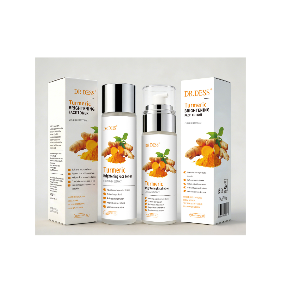 DR.DESS  2 in 1 Turmeric Face Lotion and Face Toner brighten skin, fade dark spots, and reduce acne Soothes Inflammation