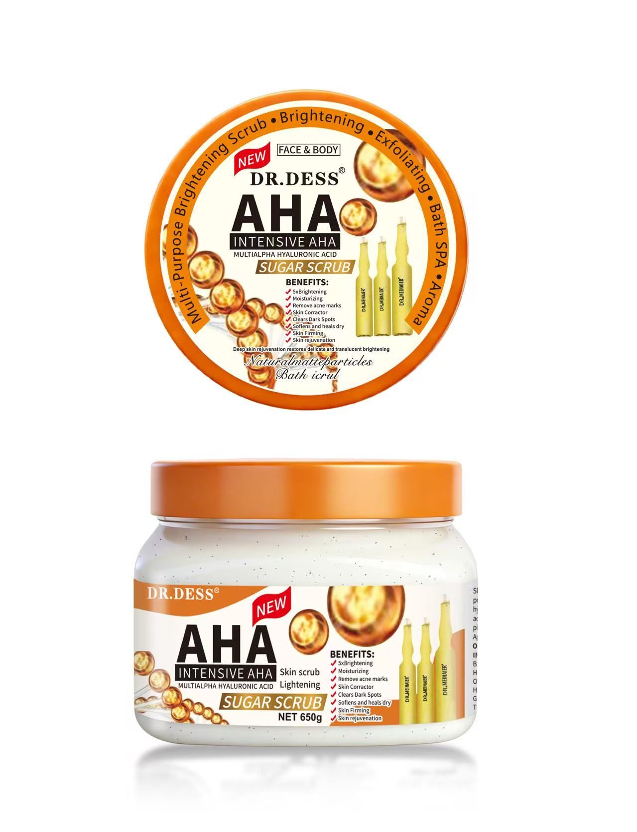 DR.DESS  AHA Intensive Exfoliating Body Scrub removes dead skin deep hydration Brightens Even out skin tone