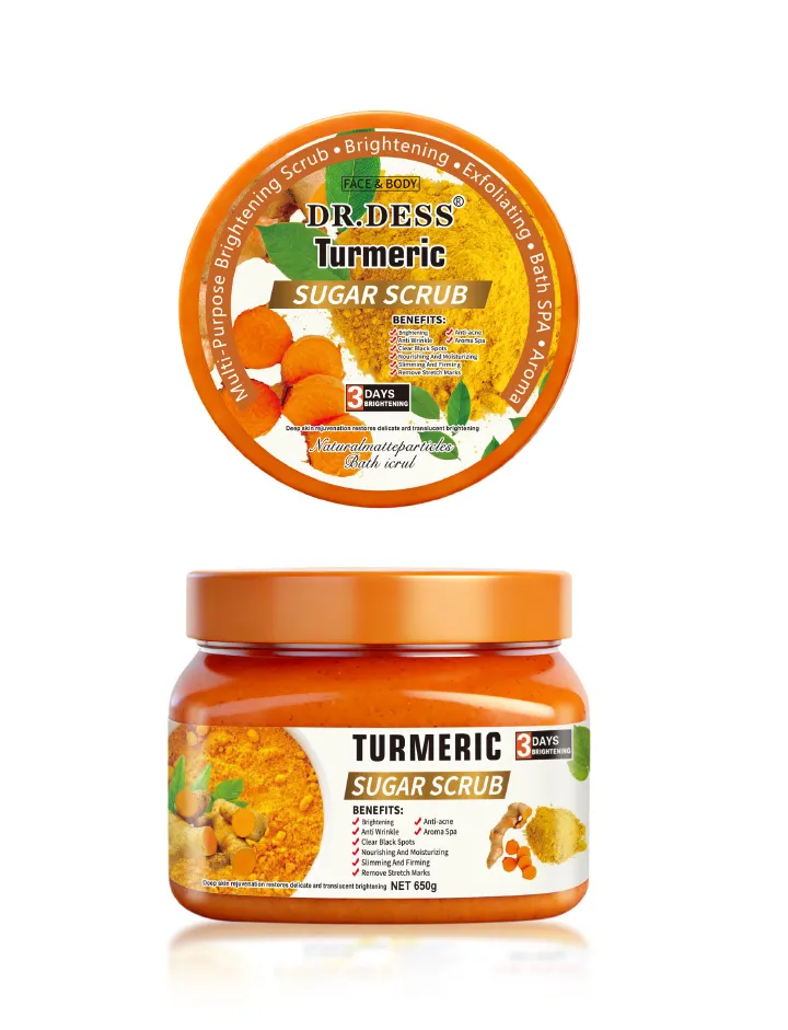 DR.DESS  Turmeric Exfoliating Body Scrub removes dead cells, improves skin texture, hydrates Even tone the Skin