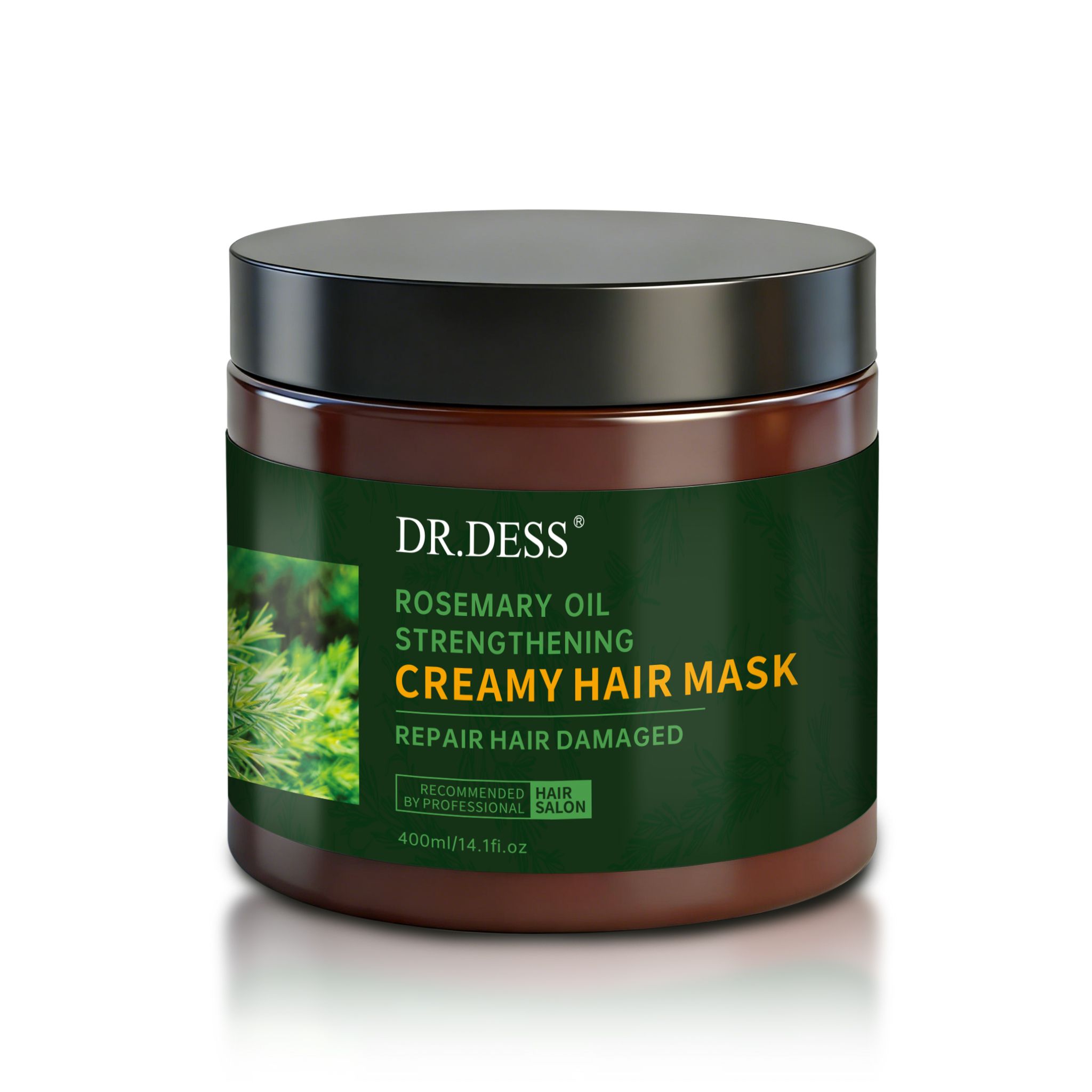 Dr. Dess Rosemary Oil Strengthening Hair Mask 400g Nourishing Creamy Treatment Hair Growth Repair Hydration Anti-Breakage Smooth Healthy Hair