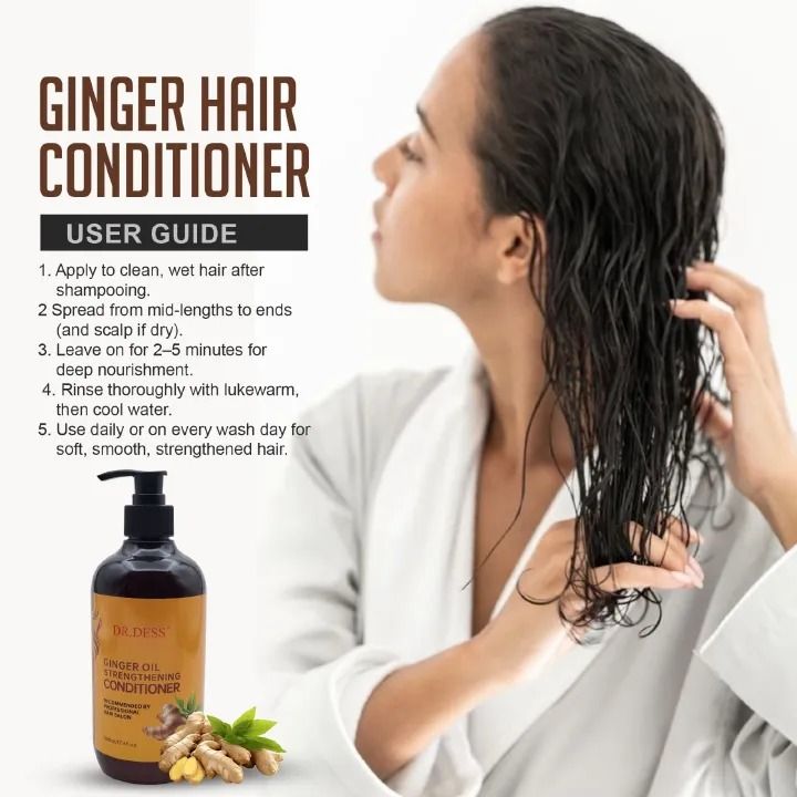 DR.DESS Ginger Conditioner Hair Growth Anti Hair Fall Strengthening Nourishing Hydrating Soft Hair adds natural shine for healthy growth