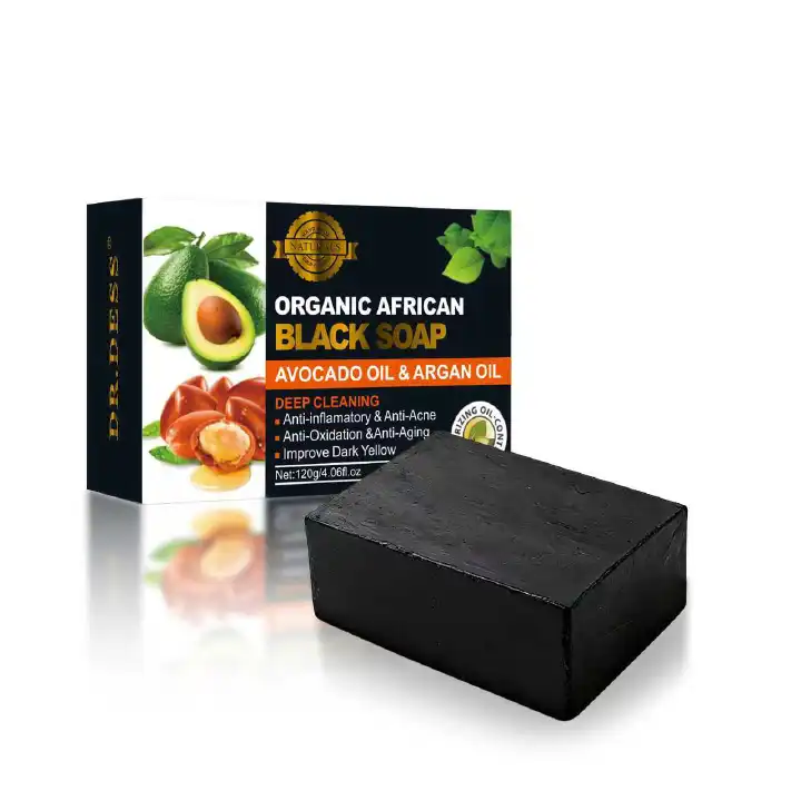 DR.DESS  Organic African Black Soap Avocado Oil and Argan Oil Deep Cleaning Anti-Aging Removes Dark Spot