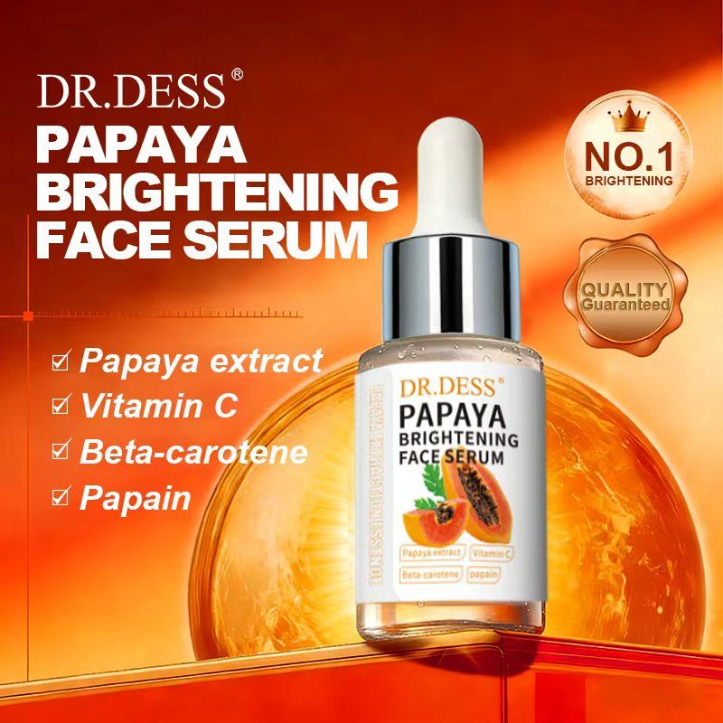 DR.DESS Papaya Brightening Face Serum Protects against Acne, Dark Spots, Freckles Reduces Skin Pigmentation and Anti Aging Facial Serum Oil Control 30ml