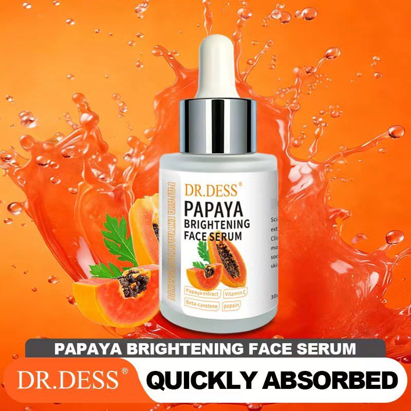 DR.DESS Papaya Brightening Face Serum Protects against Acne, Dark Spots, Freckles Reduces Skin Pigmentation and Anti Aging Facial Serum Oil Control 30ml