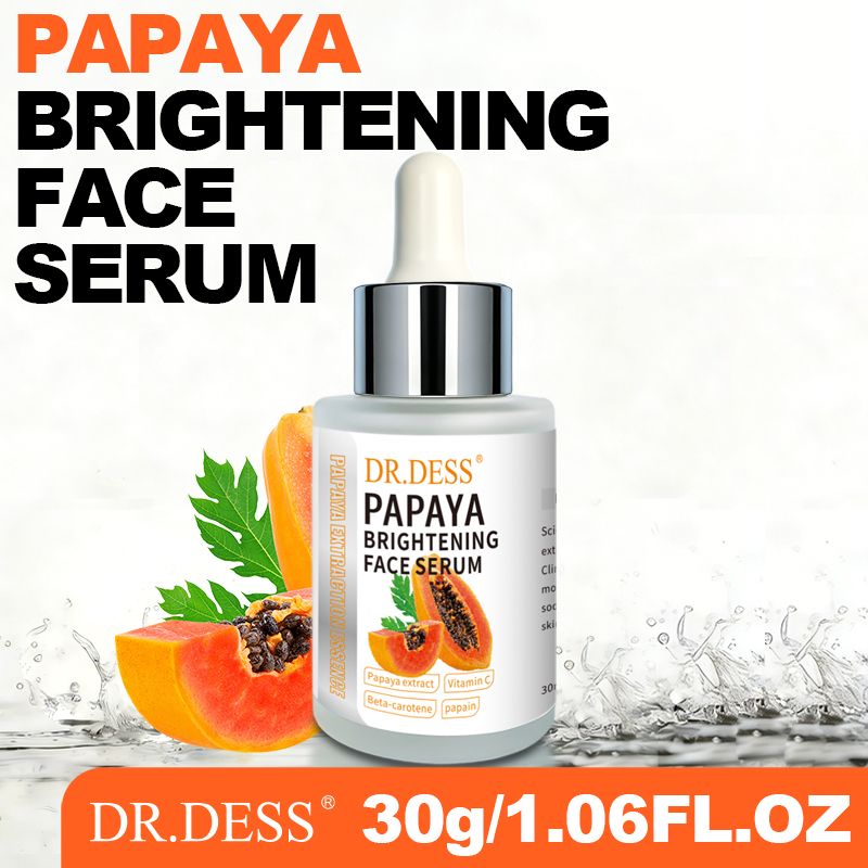 DR.DESS Papaya Brightening Face Serum Protects against Acne, Dark Spots, Freckles Reduces Skin Pigmentation and Anti Aging Facial Serum Oil Control 30ml