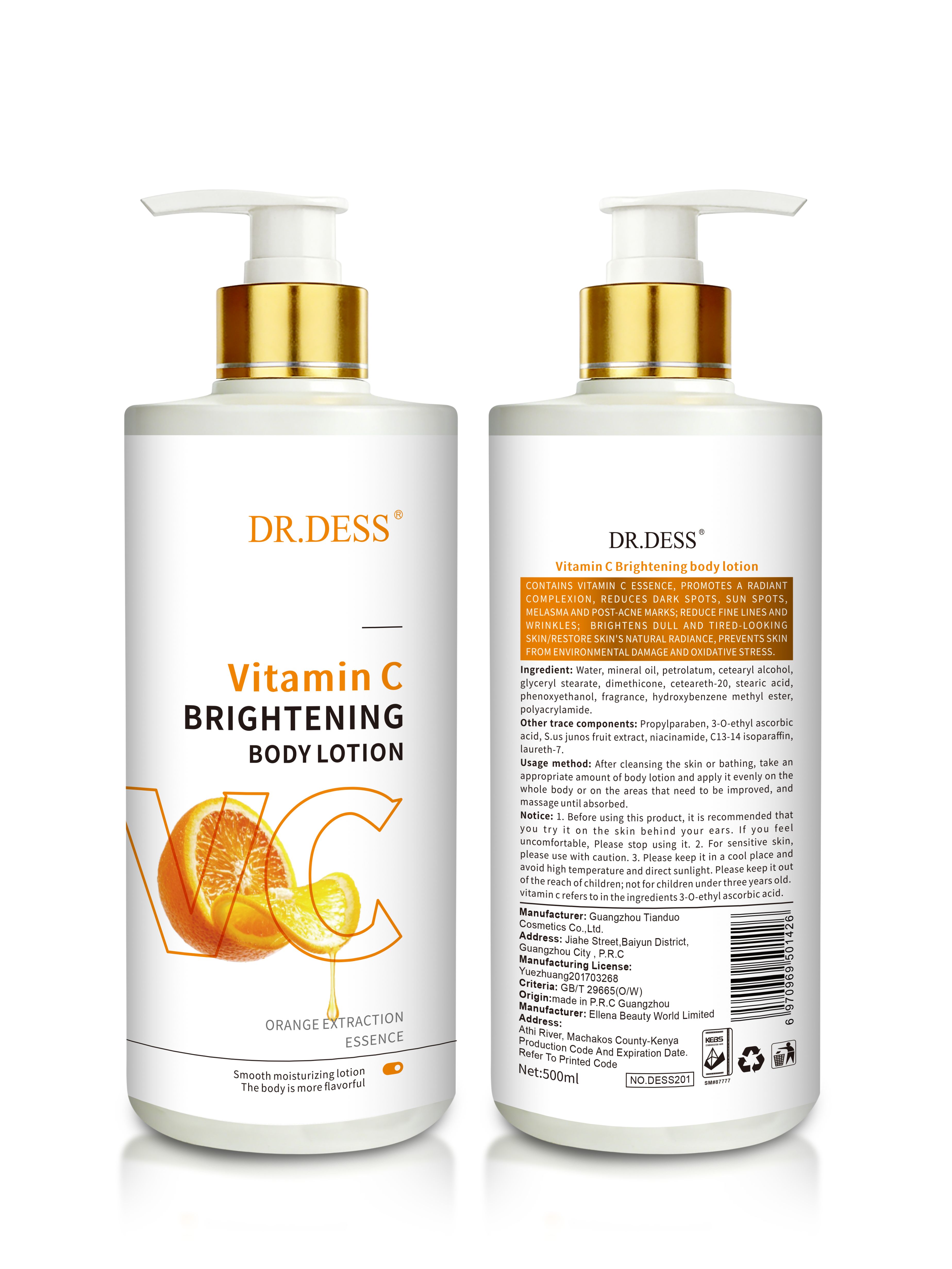 DR.DESS Body Lotion Collagen Kojic  Papaya  Turmeric  Vitamin C  Deeply Moisturizes, Nourishes, Soothes Dryness, Brightens Dull Skin, Leaves Skin Smooth, Soft and Radiant  500ml