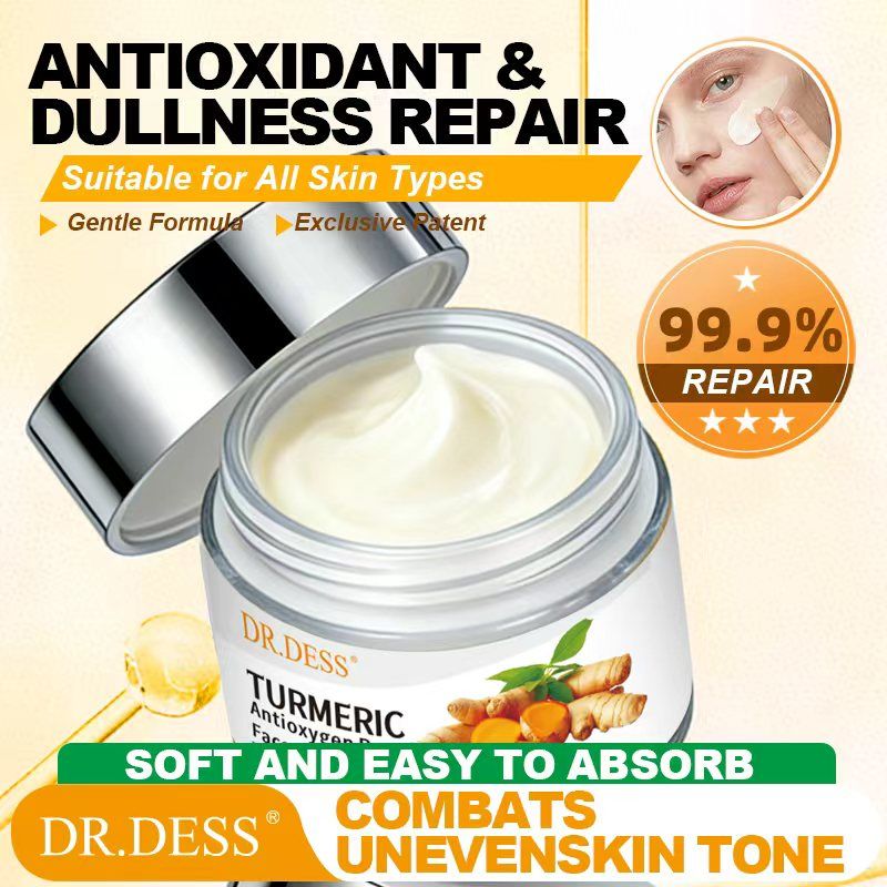 DR.DESS  Turmeric  Face Cream, Anti Oxidation Turmeric Cream , Face Cream For Deep Moisturizing skin Prevents Acnes, Oil Control and Soothing, skin Repair