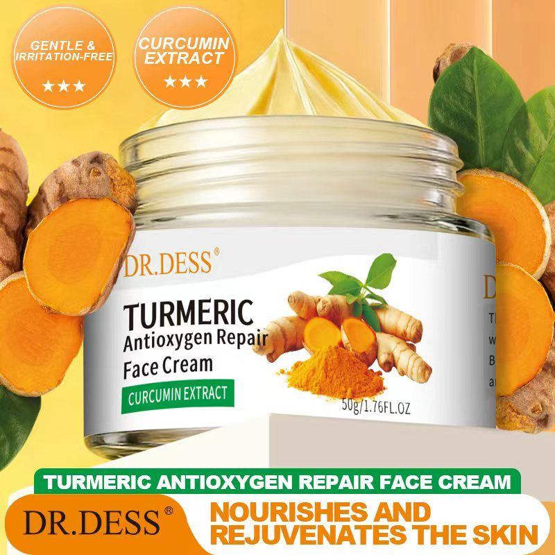 DR.DESS  Turmeric  Face Cream, Anti Oxidation Turmeric Cream , Face Cream For Deep Moisturizing skin Prevents Acnes, Oil Control and Soothing, skin Repair