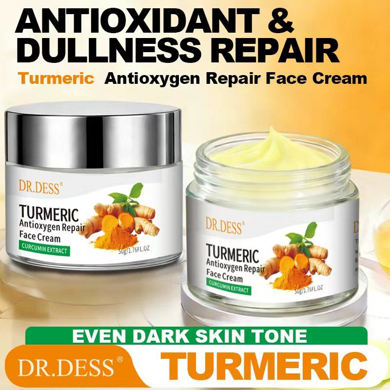 DR.DESS  Turmeric  Face Cream, Anti Oxidation Turmeric Cream , Face Cream For Deep Moisturizing skin Prevents Acnes, Oil Control and Soothing, skin Repair