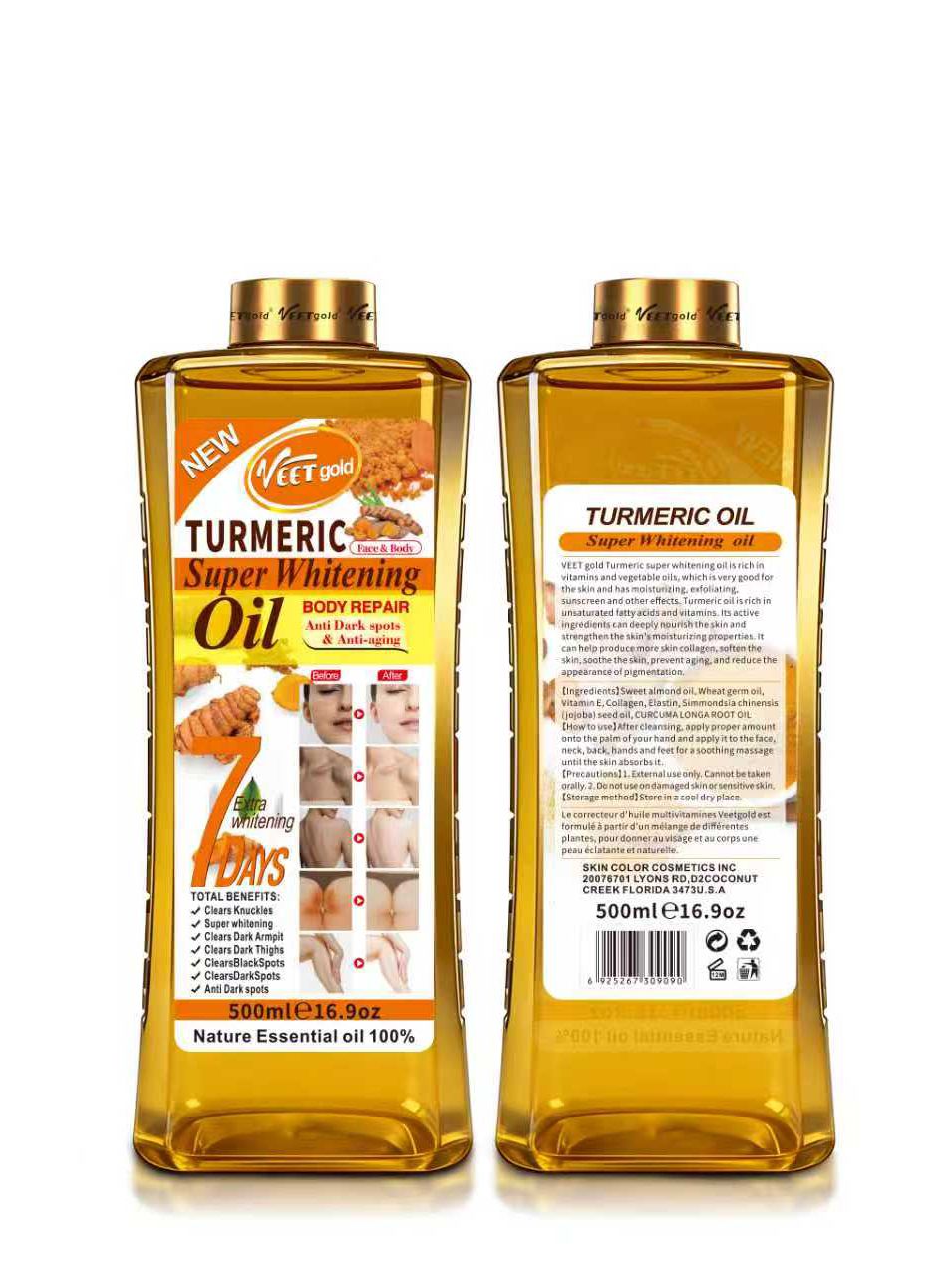 Veet Gold Turmeric Body Oil Super Brightening  Leave Your Skin Moisturized Without Drying It Out 1000l 500ml 300ml