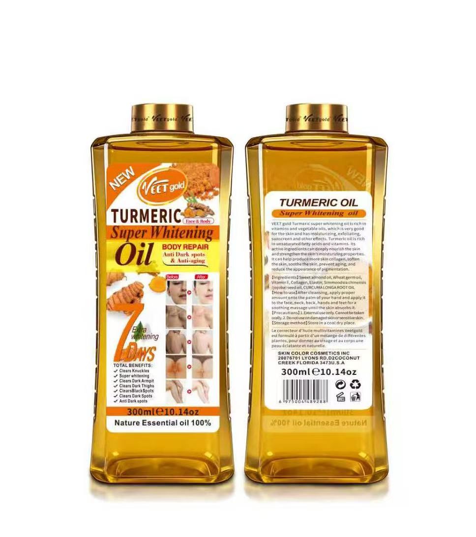 Veet Gold Turmeric Body Oil Super Brightening  Leave Your Skin Moisturized Without Drying It Out 1000l 500ml 300ml
