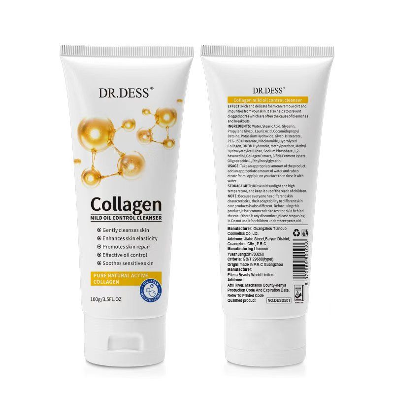 DR.DESS  Collagen Face Cleanser combine deep cleansing with anti-aging benefits to boost skin elasticity, hydration, and firmness