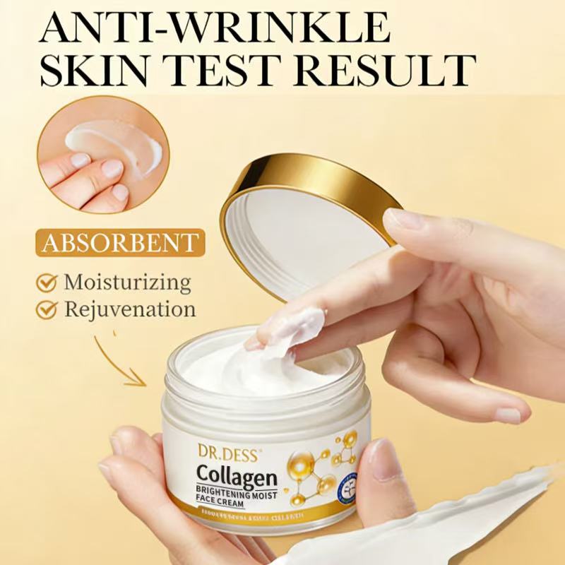 Dr Dess Collagen Anti Aging Face Cream Anti Wrinkles And Fine Lines, Intensive hydration, Anti aging, Brighten skin tone, Acne fade repair essence, Contains collagen