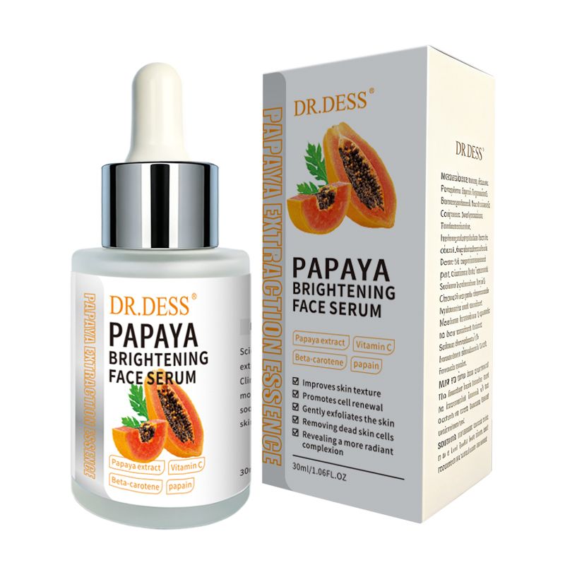 DR.DESS Papaya Skin Care Set Face Cleanser+ Serum+ Cream+ FREE 5PCS Face Mask Sheet Exfoliation and Smoothness gently removes dead skin cells, unclogs pores, and aids in cell renewal for a smooth Skin