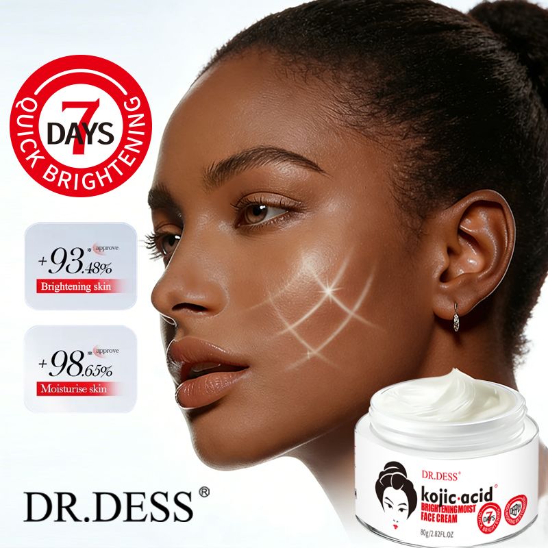 DR.DESS Kojic Acid Brightening Moist Face Cream 50g Skin Lightening Hydrating Anti-Acne Reduces Dark Spots Smooth Nourishing Daily Moisturizer