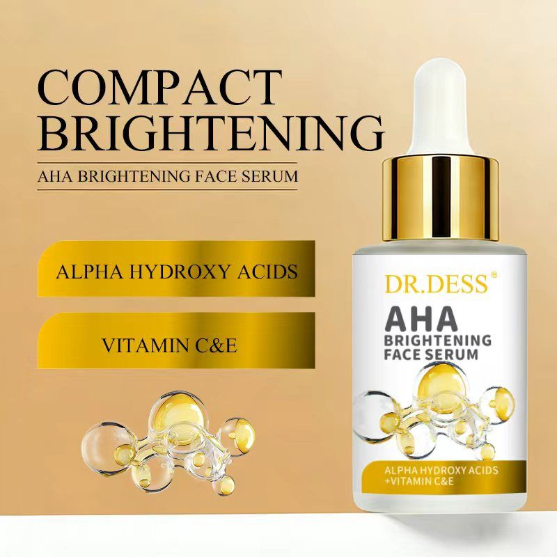 Dr. Dess AHA Brightening Face Serum with Vitamin C, Niacinamide & Hyaluronic Acid, Anti-Acne, Dark Spots Fading, Hydrating, Skin Barrier Repair for Sensitive & Acne-Prone Skin