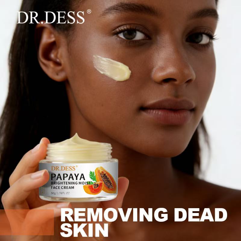 DR.DESS Papaya Brightening Moist Face Cream 50g Hydrates Brightens Fades Dark Spots Smooth Radiant Even-Toned Skin Daily Glow Moisturizer