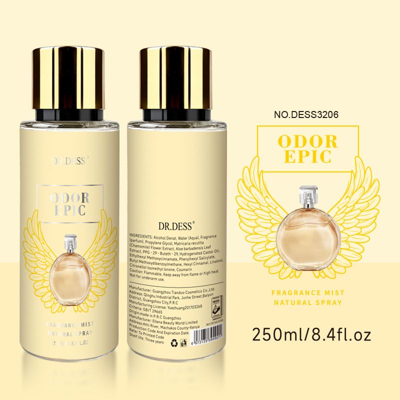 DR.DESS  Odor Epic Fragrance Body Spray Fragrance Body Mist 250ml floral-fruity, woody fragrance, suitable for day wear