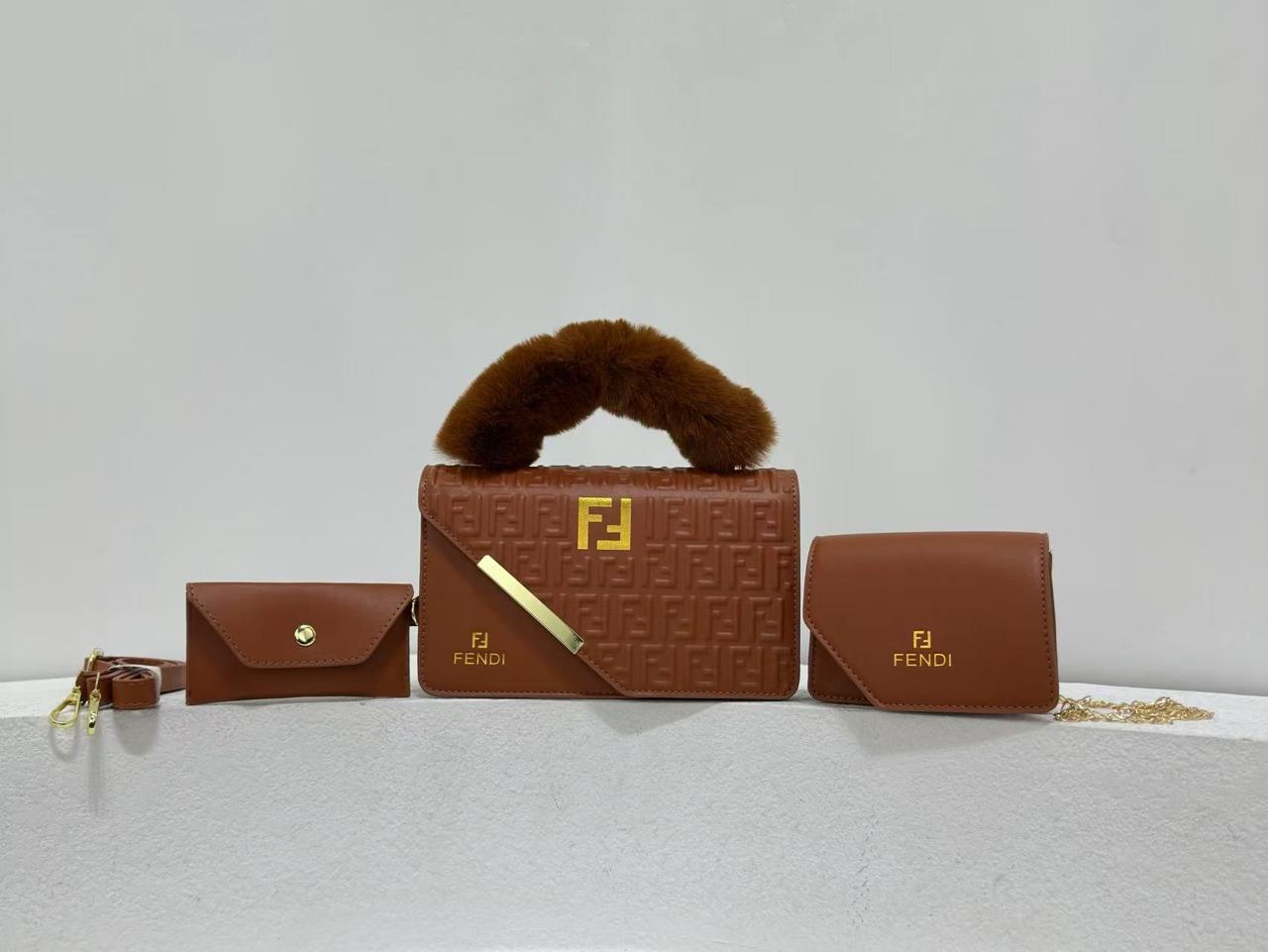 [❤TRAVEL IN STYLE 🤩🤩✨ !!! ]Elegant fur handle 3in1 ladies handbag pink handbag for ladies heavy material Valentine’s gift for women anniversary gift birthday present