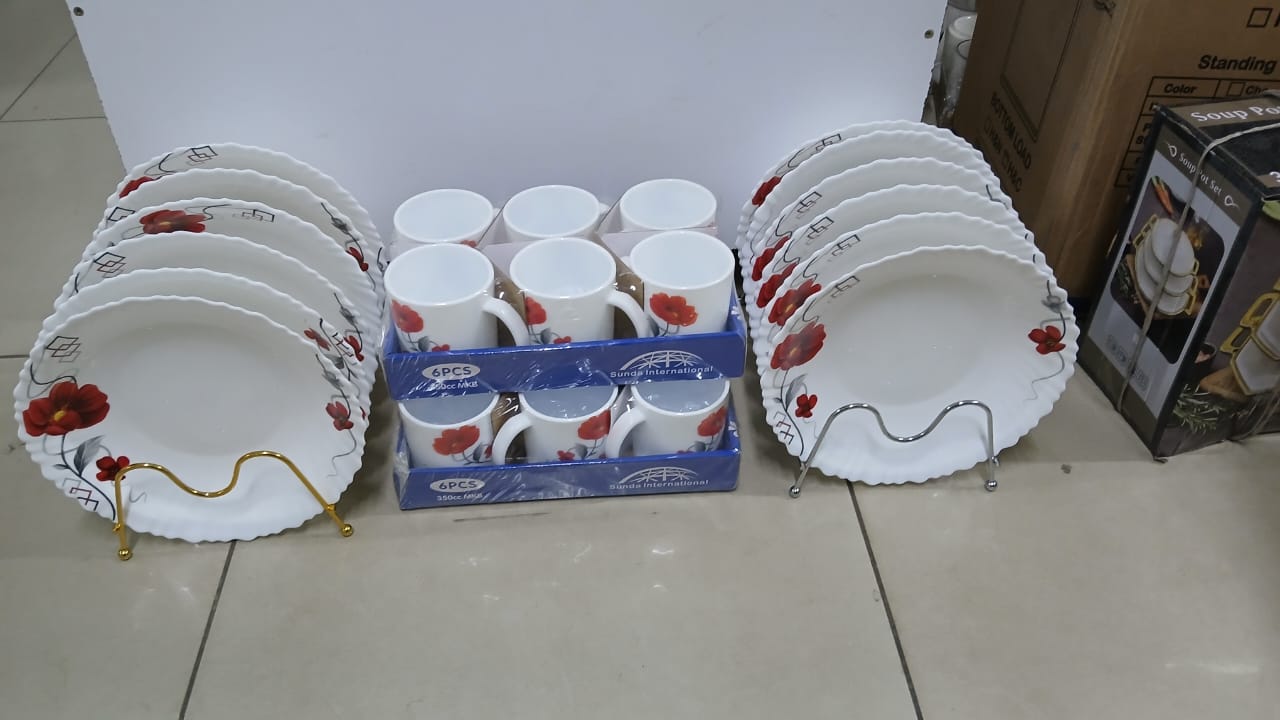 24 pcs dinner sets Crazy unbelievable offers  12pcs Cups ,12 pcs🎯Plates Buy all modern era comes with modern kitchen utensils