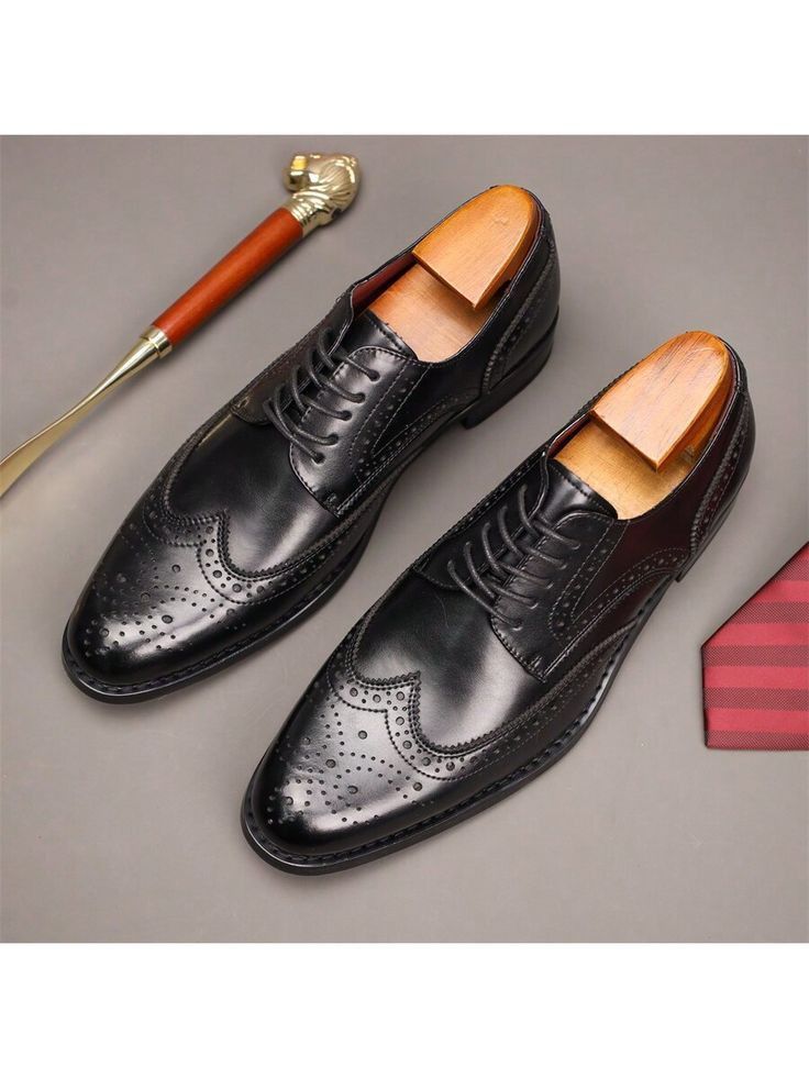 Retro brogue oxford shoes mens pure leather formal business lace up wedding or official shoes