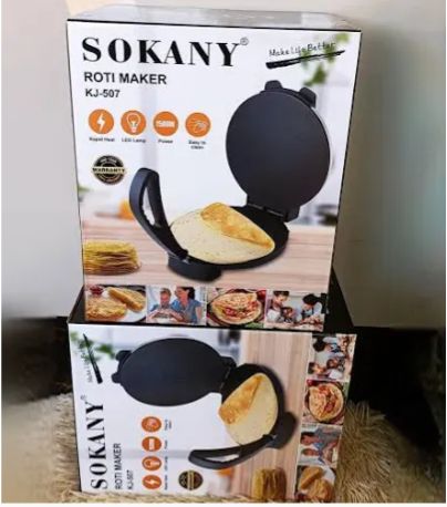 🪄🌱Sokany Heavy Duty Non Stick Electric Chapati/ Roti Maker✔️This non-stick baking plate releases your Roti /chapati with ease
 giving perfection to your crust and makes for easy cleaning.
 It also c